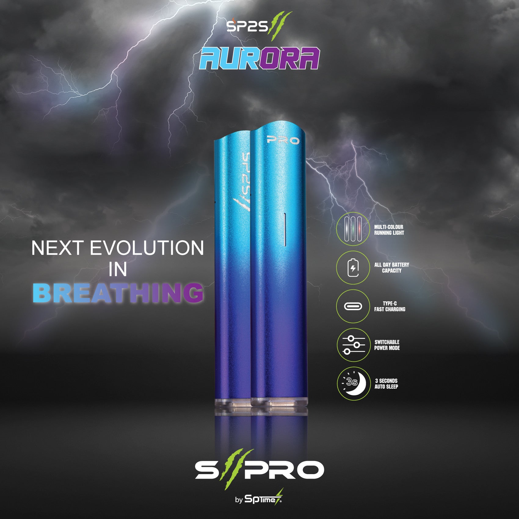 Shop Prime Vape Malaysia SP2S II Pro Device MYS Aurora Color Colour Vape Pen at Lower Price 购买马来西亚思博瑞II Pro电子烟杆子超低优惠价