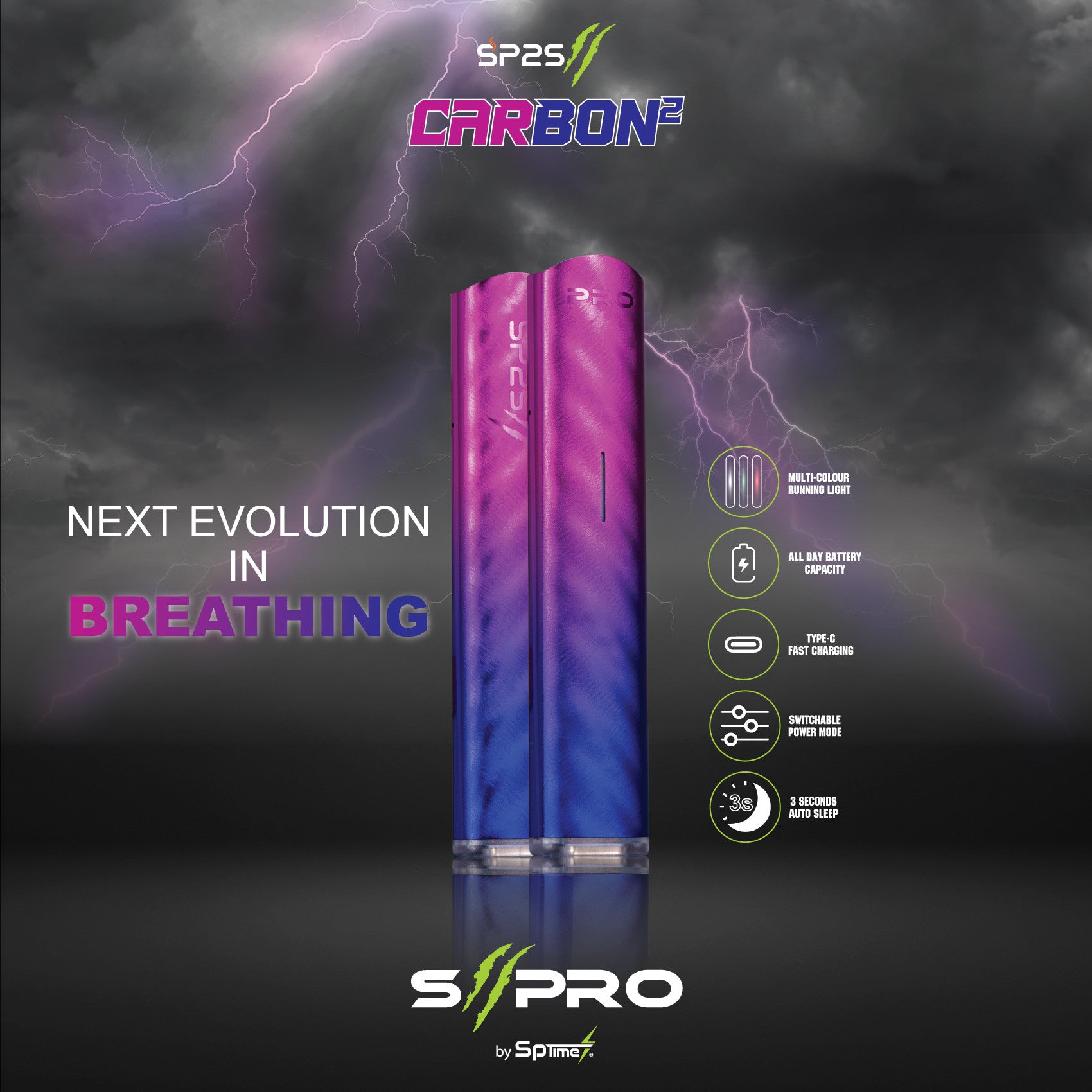 Shop Prime Vape Malaysia SP2S II Pro Device MYS Carbon2 Color Colour Vape Pen at Lower Price 购买马来西亚思博瑞II Pro电子烟杆子超低优惠价
