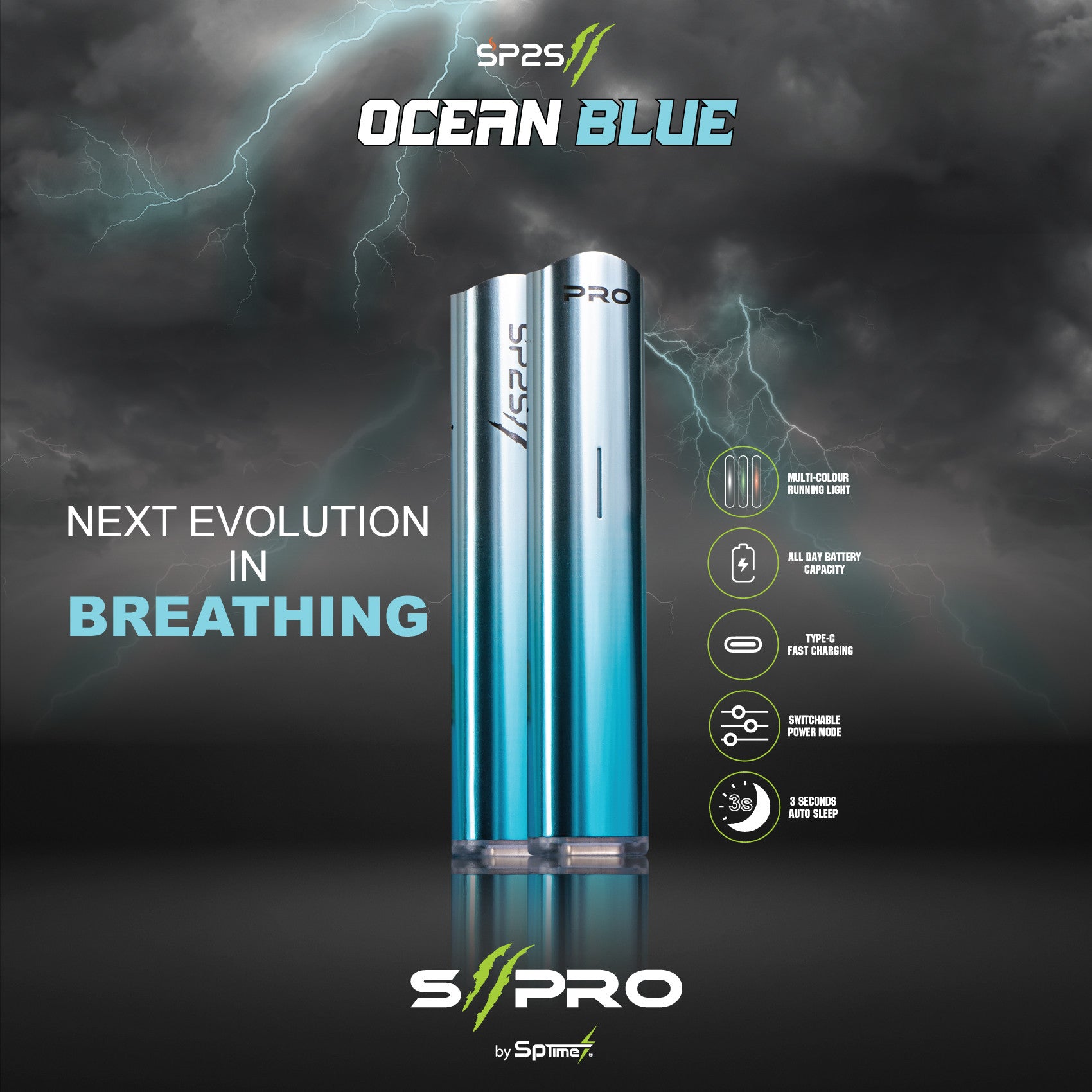 Shop Prime Vape Malaysia SP2S II Pro Device MYS Ocean Blue Color Colour Vape Pen at Lower Price 购买马来西亚思博瑞II Pro电子烟杆子超低优惠价