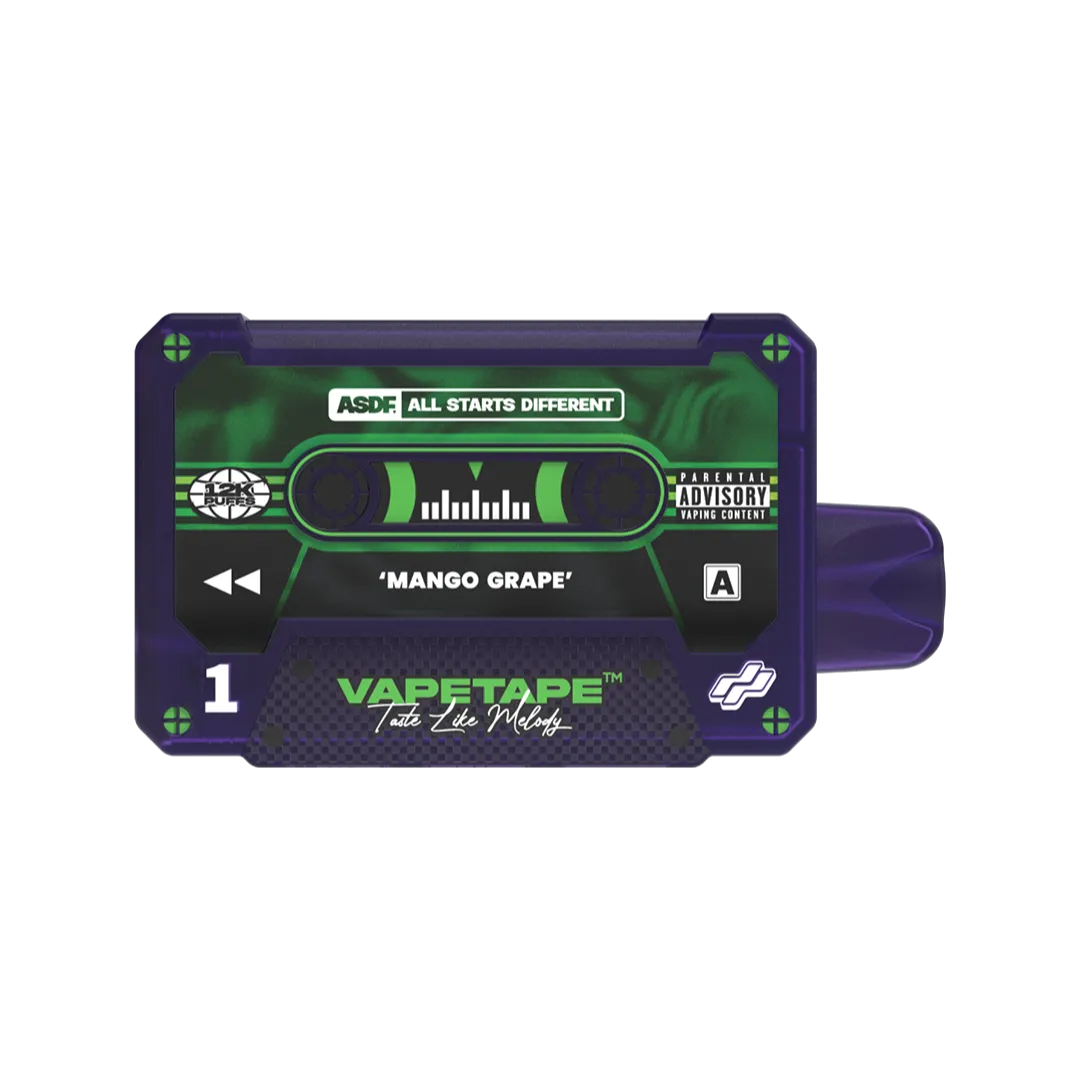 Shop Prime Vape Malaysia ASDF Vapetape 12K Screen nicotine vape Prime Vape Mango Grape Flavor Flavour 购买马来西亚ASDF 电子烟芒果葡萄口味超低优惠价🍇