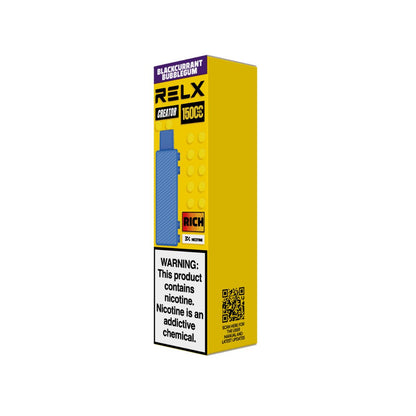 RELX Malaysia MY Creator Pod 15000 Puffs Blackcurrant Bubblegum Package 3% Nicotine 悦刻马来西亚Creator Pod蓝色烟弹1颗装黑加仑泡泡糖包装3%尼古丁